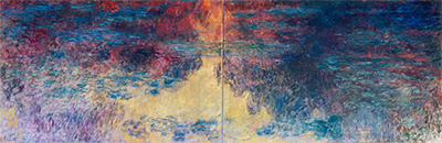 Der Seerosenteich am Abend Claude Monet